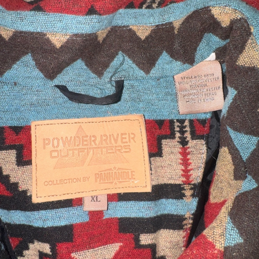 Powder River Outfitters Aztec Pattern Jacket - Turquoise & Red - Picture 3 of 5